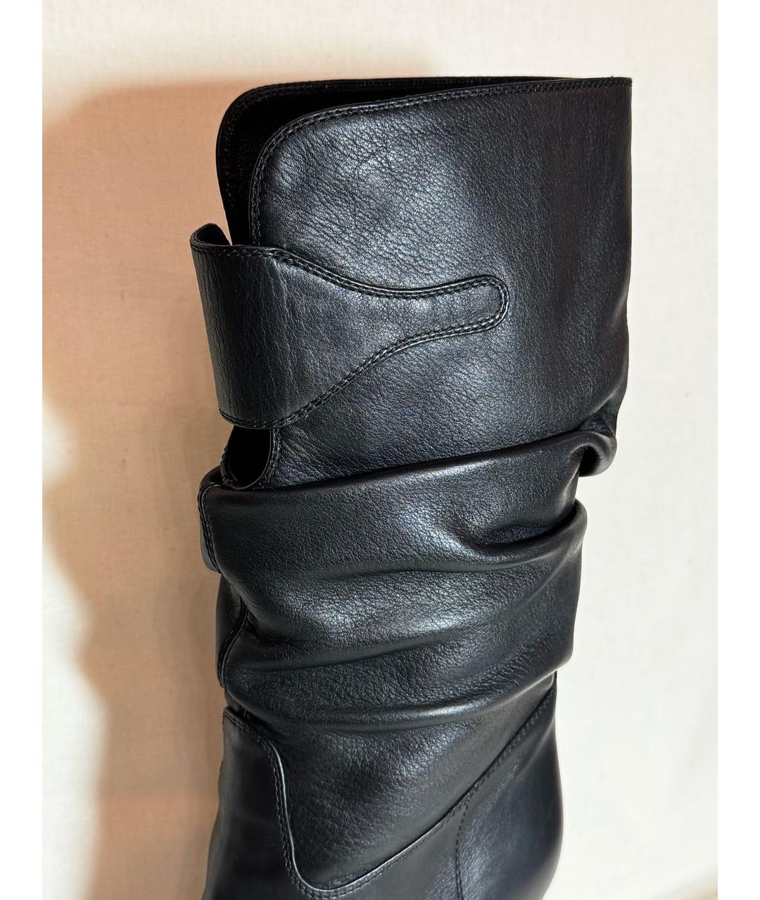 SERGIO ROSSI Черные кожаные сапоги, фото 7