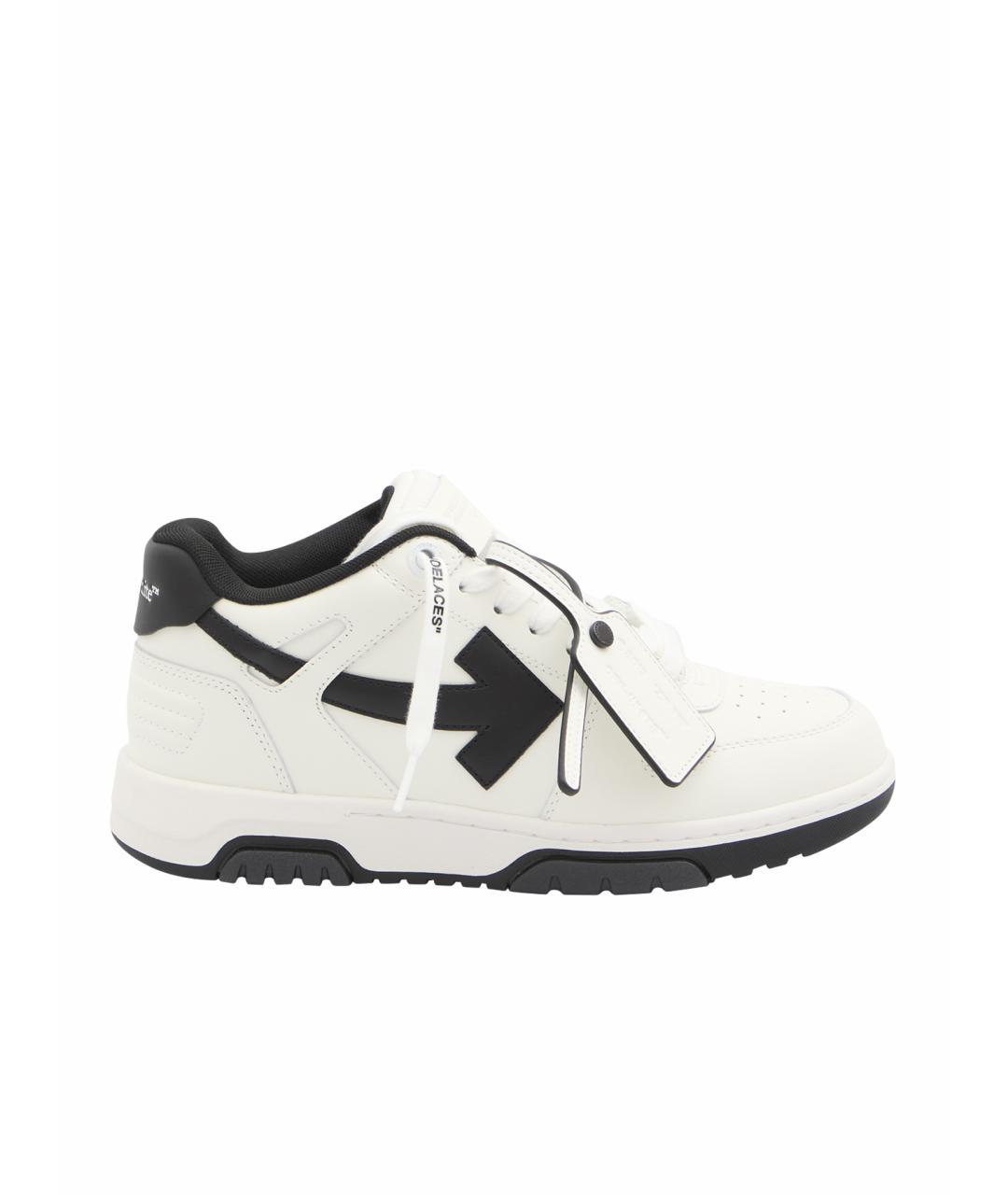 OFF-WHITE Белые кожаные низкие кроссовки / кеды, фото 1