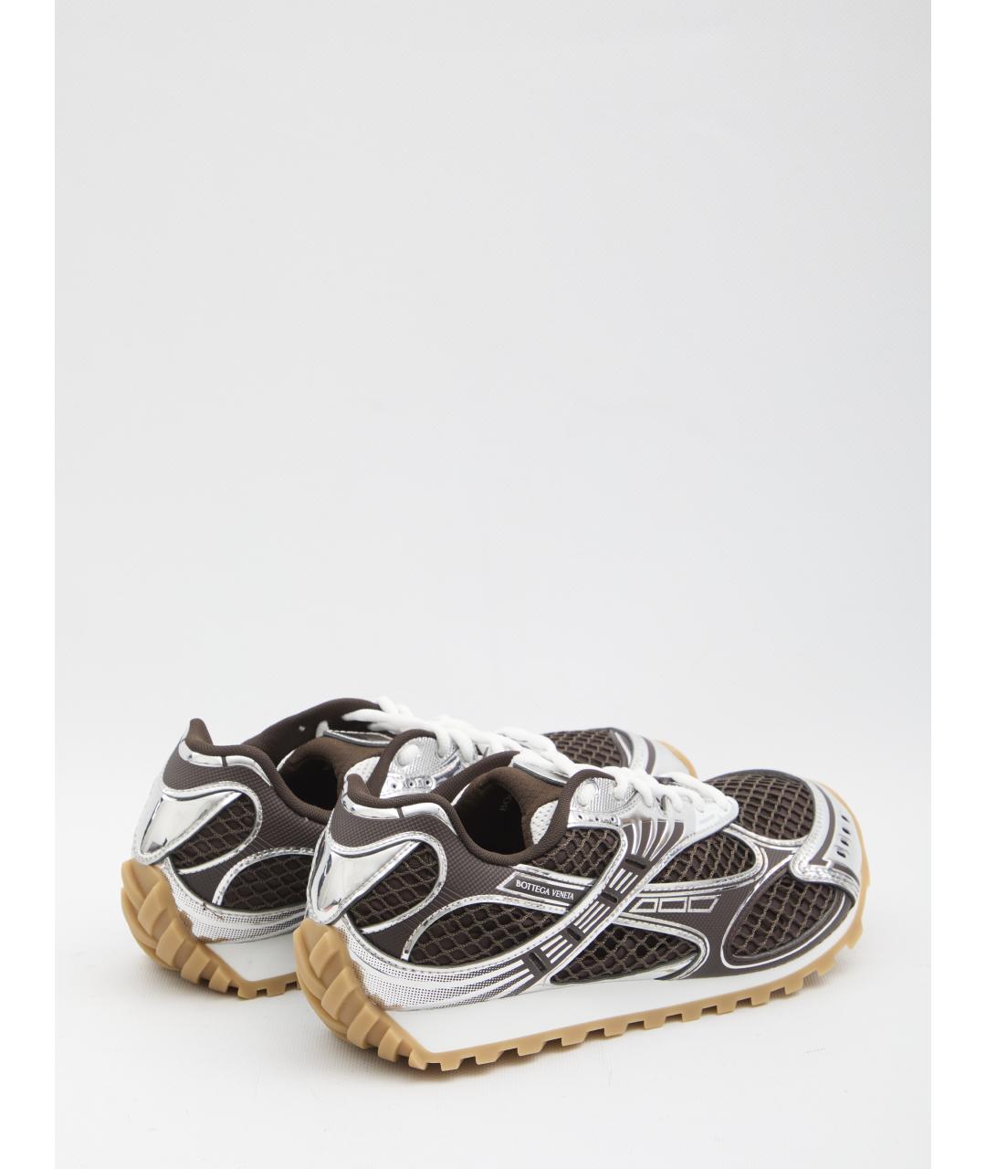 BOTTEGA VENETA Коричневые текстильные низкие кроссовки / кеды, фото 3