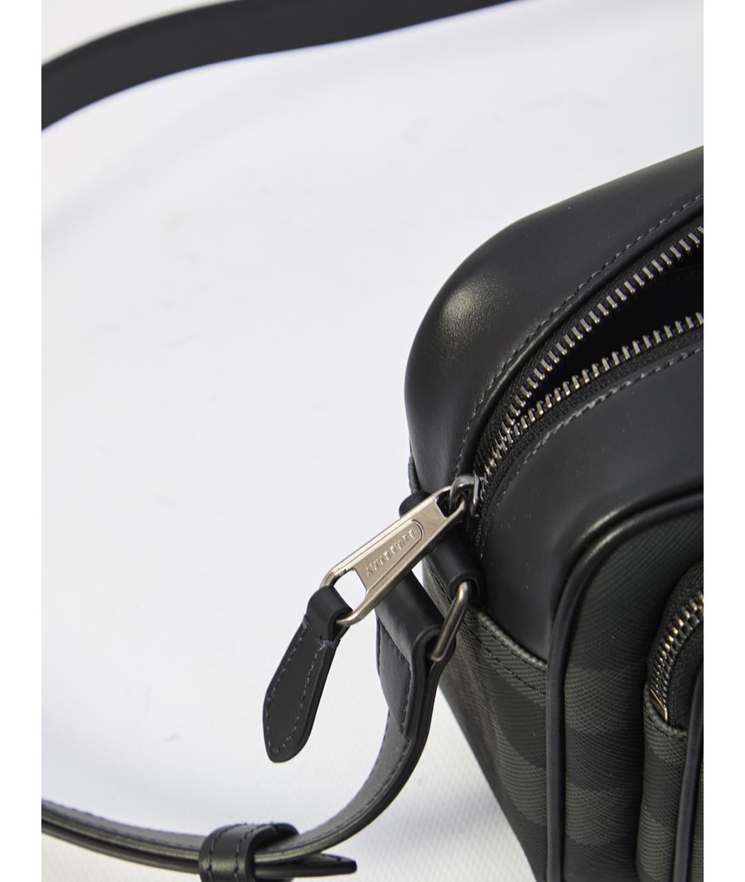 BURBERRY Черная барсетка из искусственной кожи, фото 4