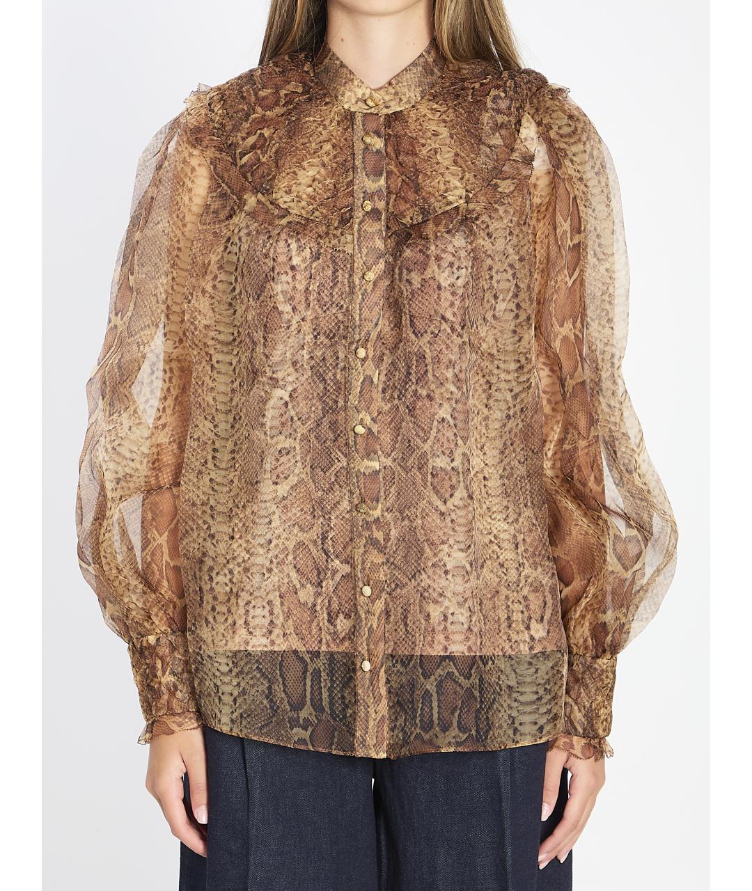 ZIMMERMANN Бежевая шелковая рубашка, фото 2