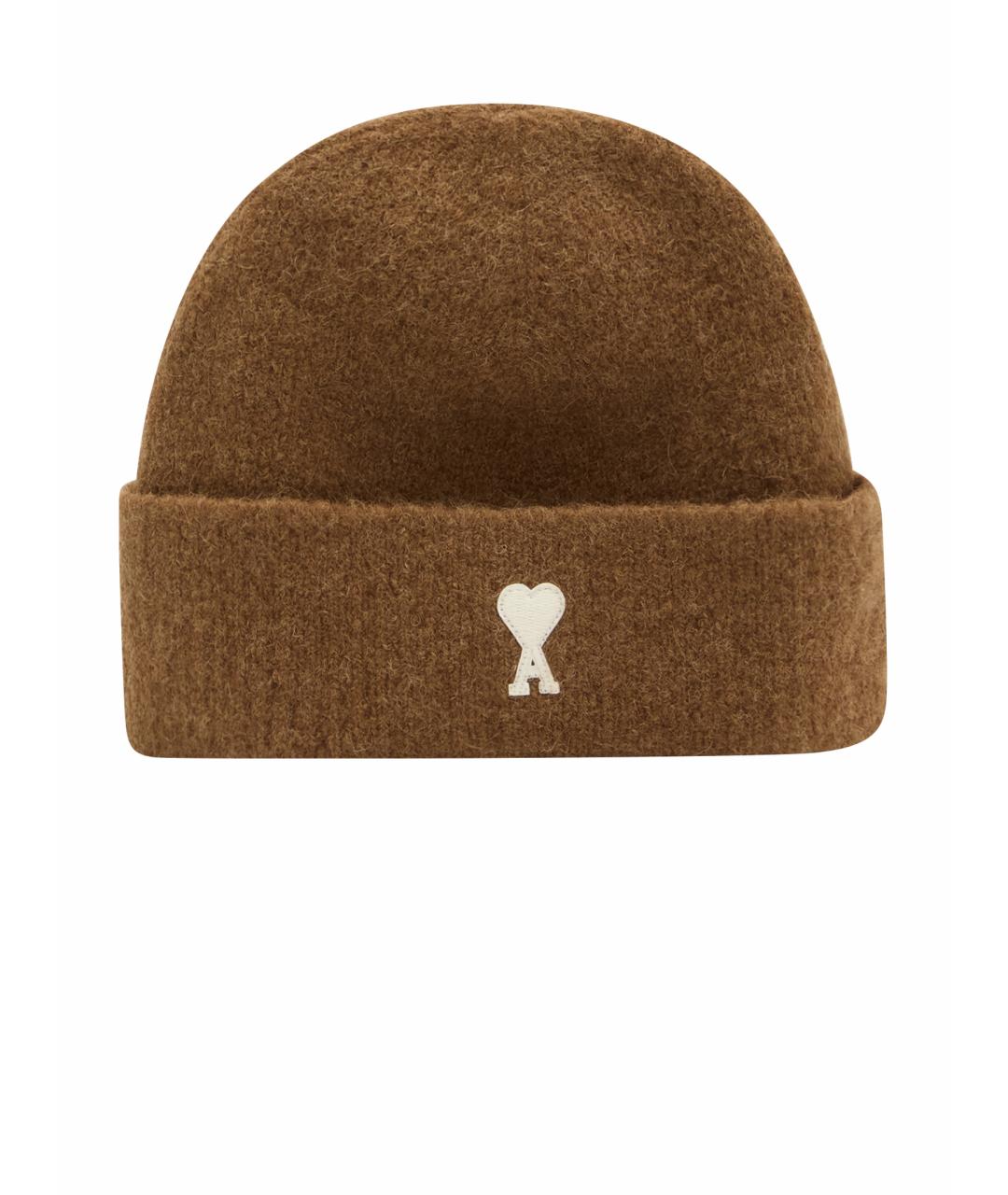 Ami Paris Коричневая шерстяная шапка, фото 1