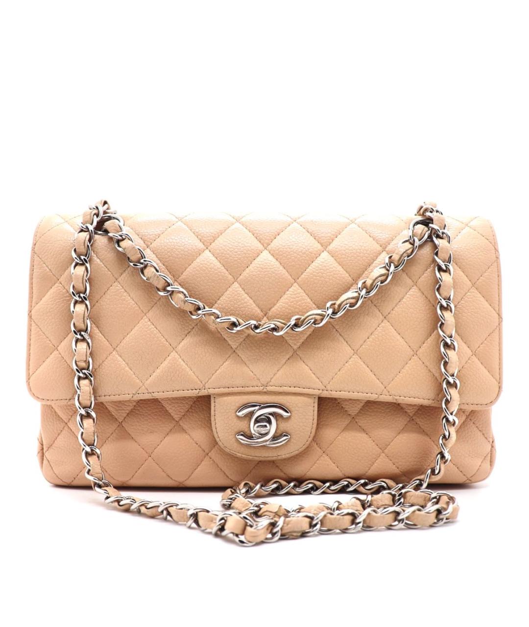 CHANEL Бежевая кожаная сумка через плечо, фото 1