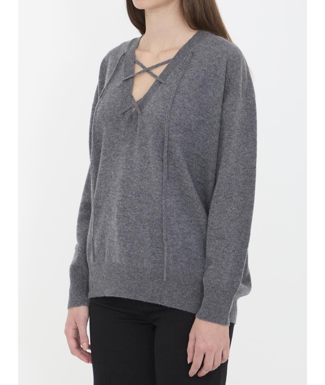 LISA YANG Серый кашемировый джемпер / свитер, фото 3