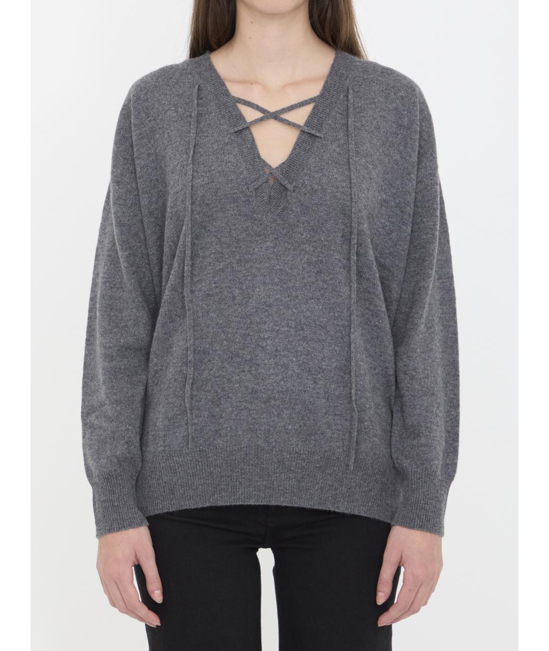 LISA YANG Серый кашемировый джемпер / свитер, фото 2