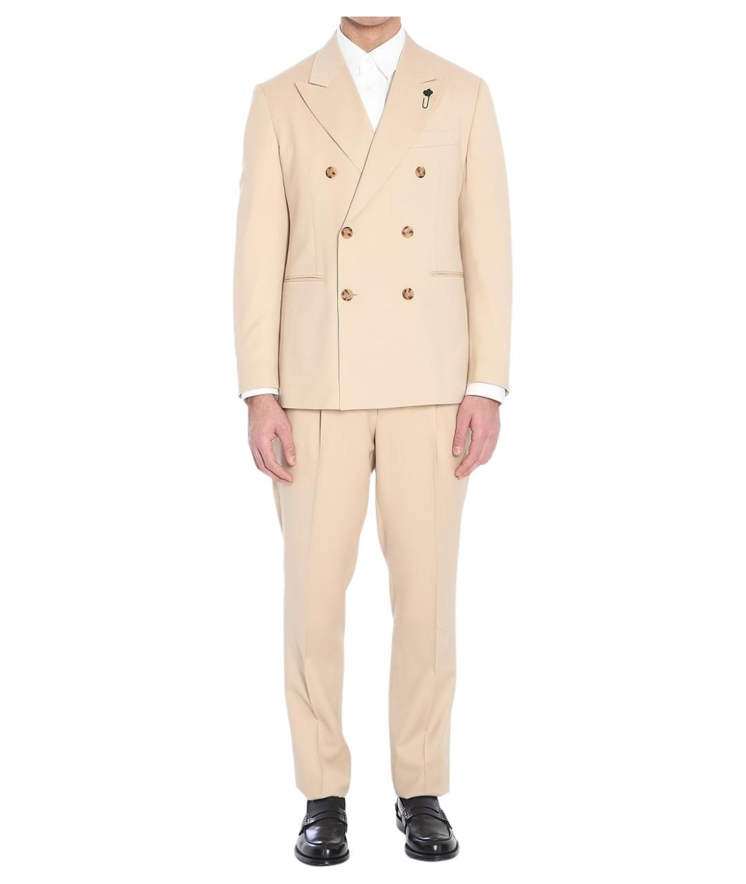 LARDINI Бежевый классический костюм, фото 1