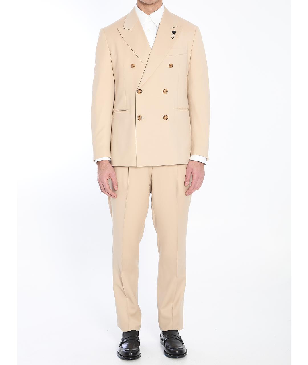 LARDINI Бежевый классический костюм, фото 4