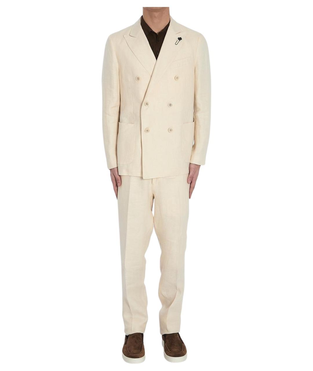 LARDINI Бежевый классический костюм, фото 1