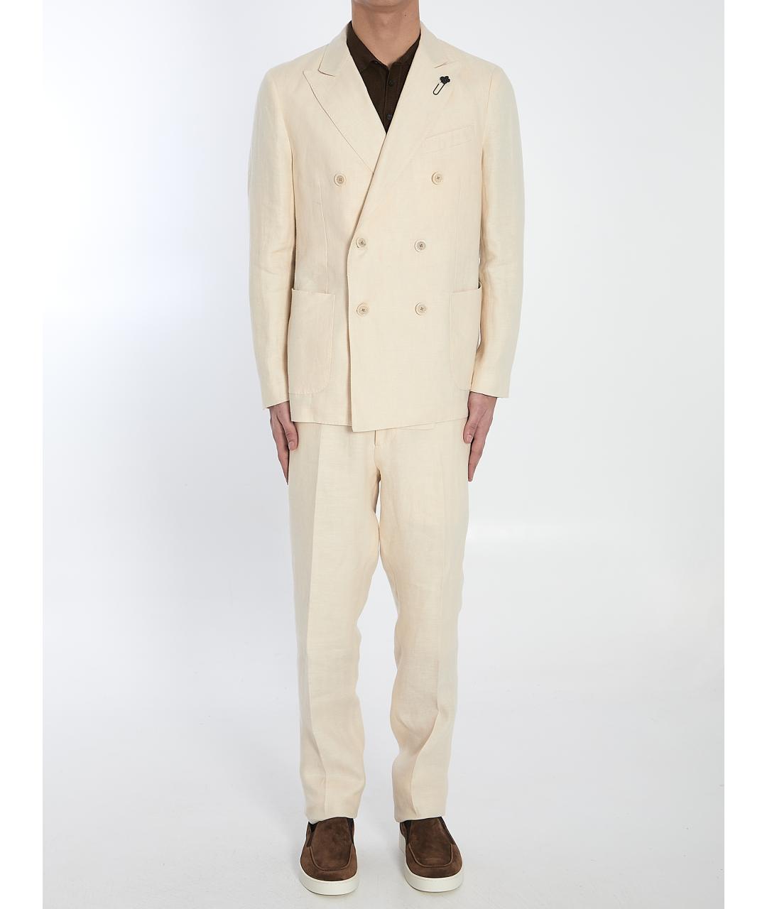 LARDINI Бежевый классический костюм, фото 5