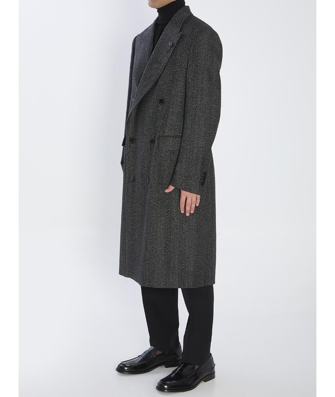 LARDINI Серое шерстяное пальто, фото 2