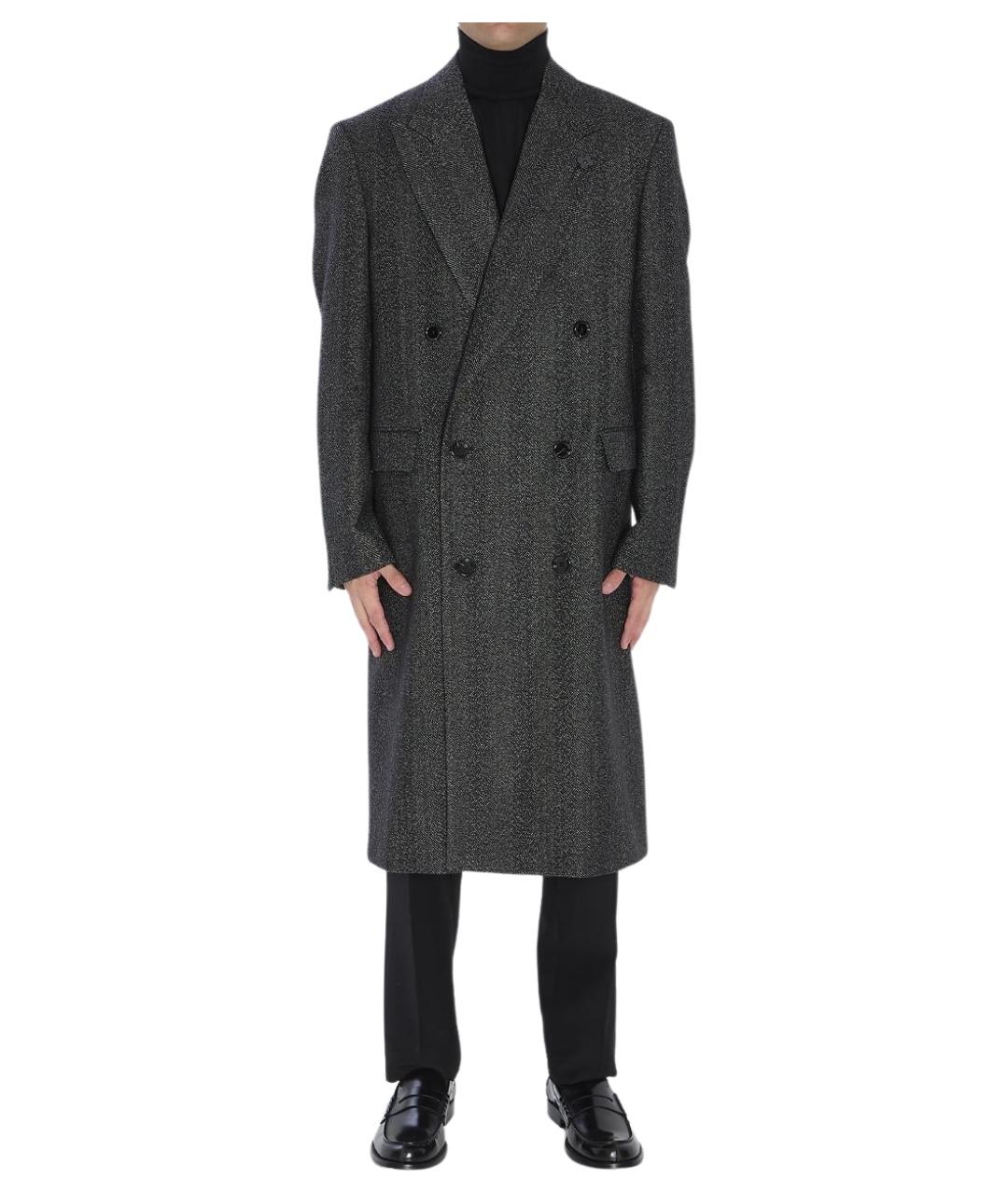 LARDINI Серое шерстяное пальто, фото 1