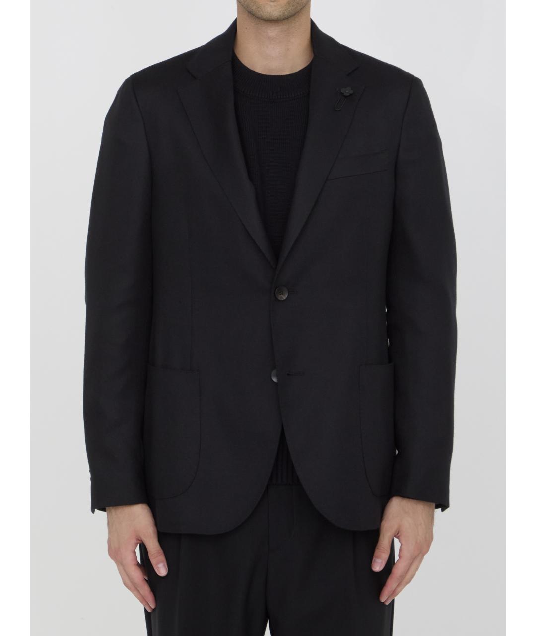 LARDINI Черный кашемировый пиджак, фото 5