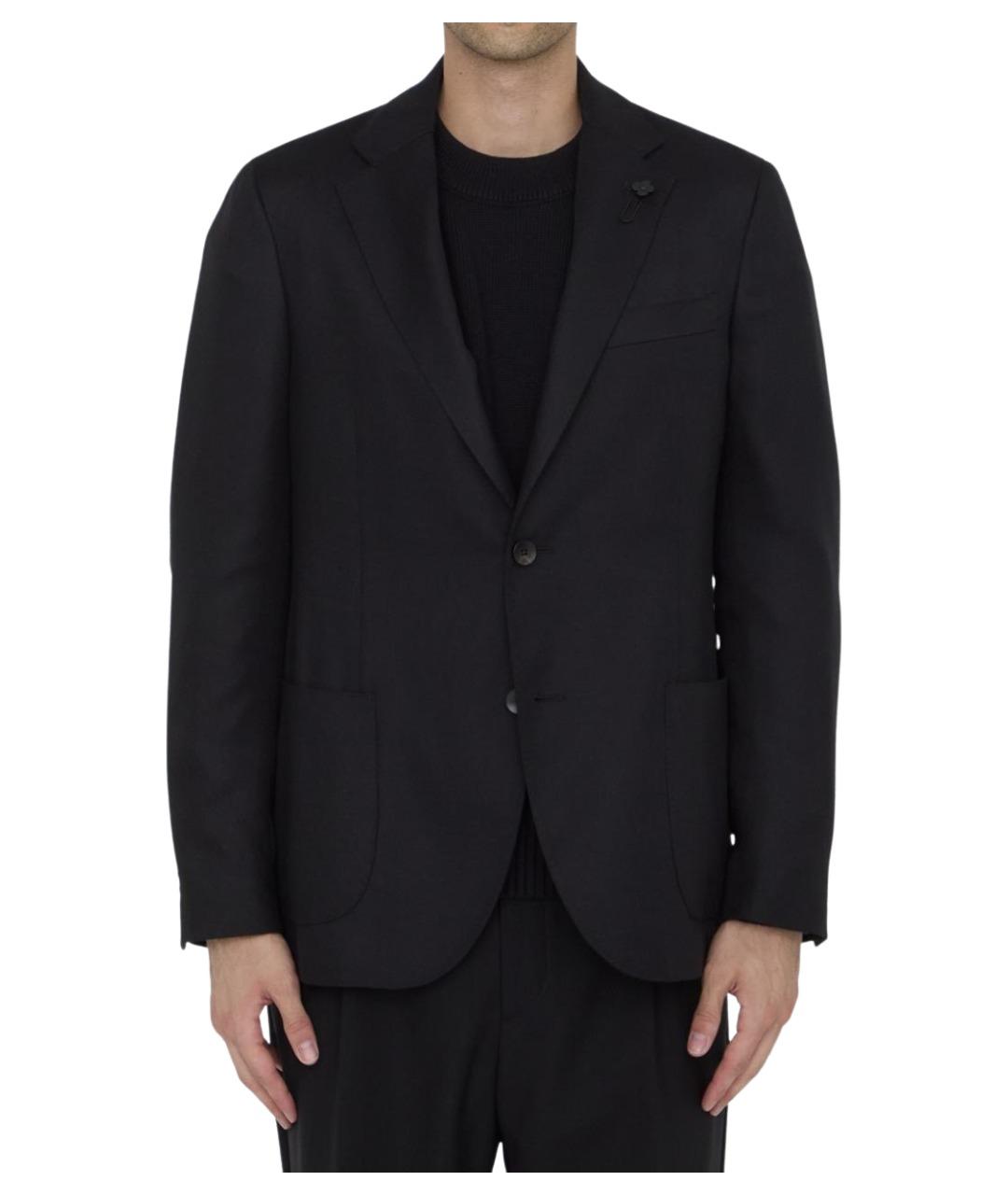 LARDINI Черный кашемировый пиджак, фото 1
