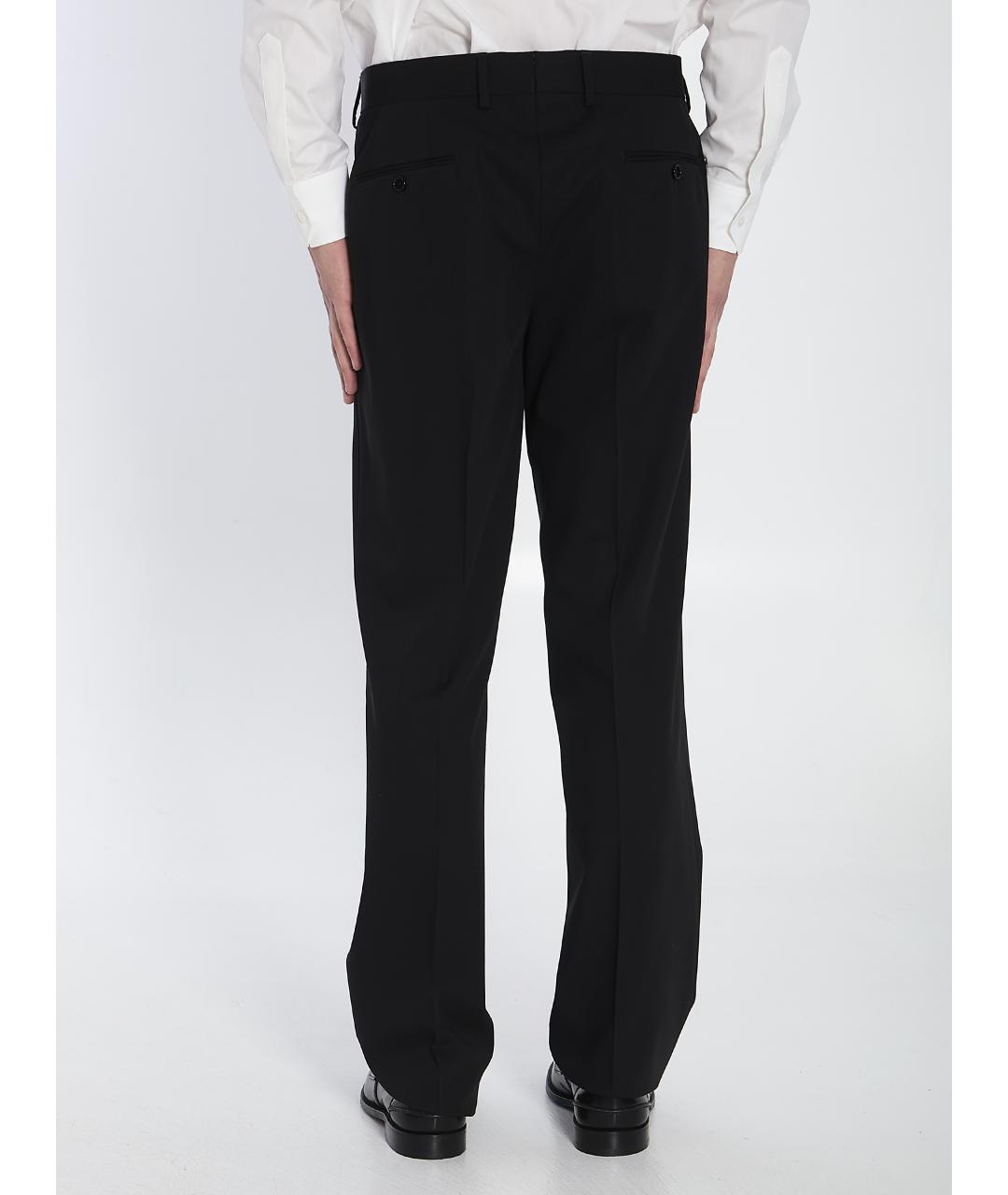 LARDINI Черные шерстяные повседневные брюки, фото 4