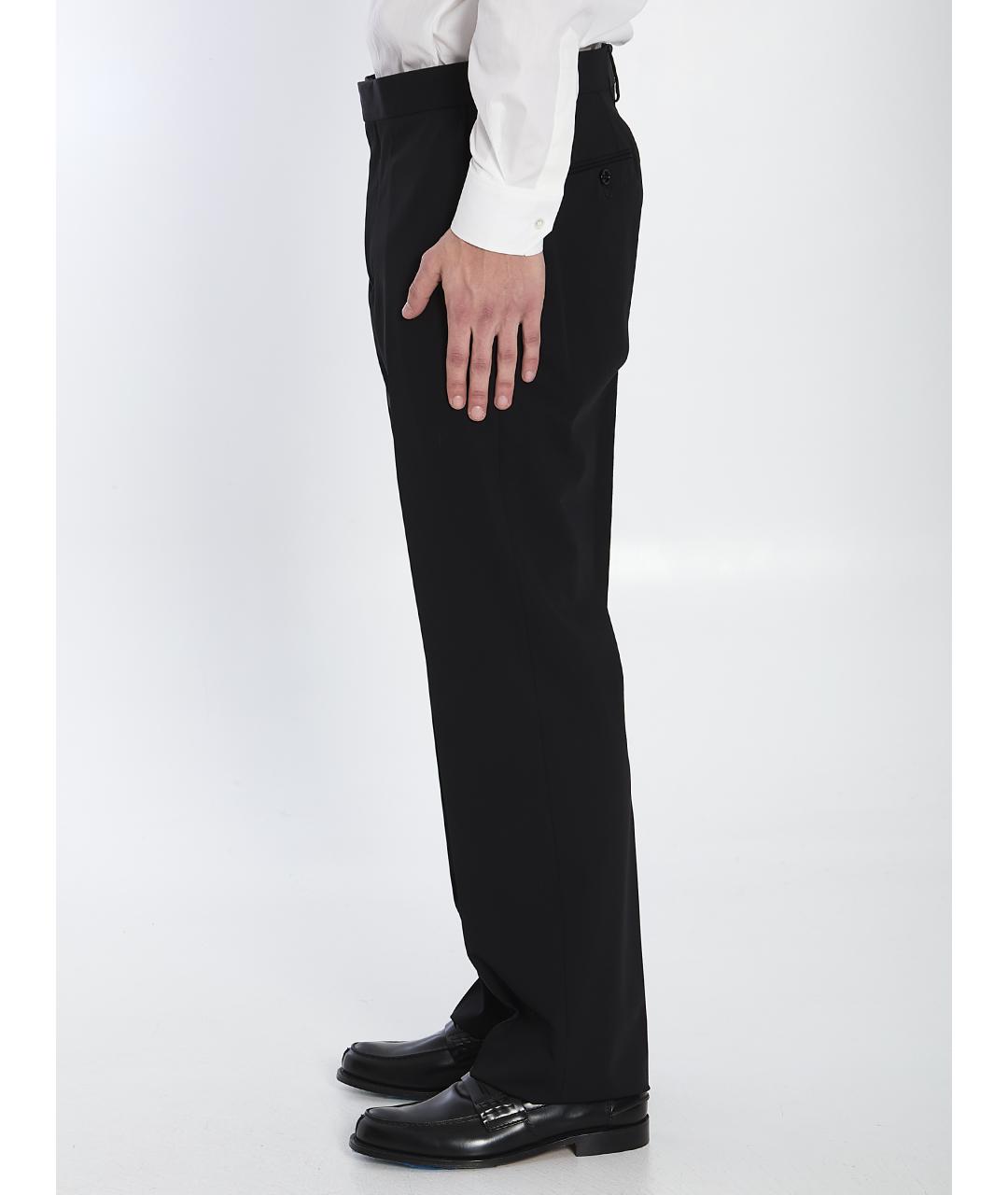 LARDINI Черные шерстяные повседневные брюки, фото 3