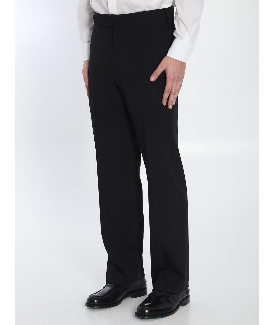 LARDINI Черные шерстяные повседневные брюки, фото 2