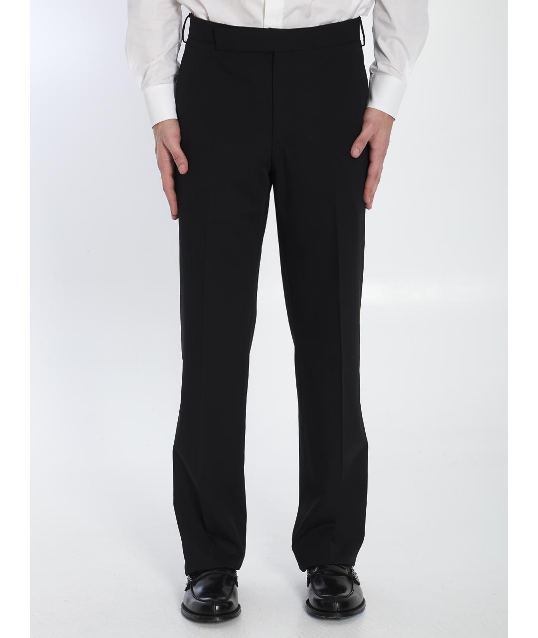 LARDINI Черные шерстяные повседневные брюки, фото 5