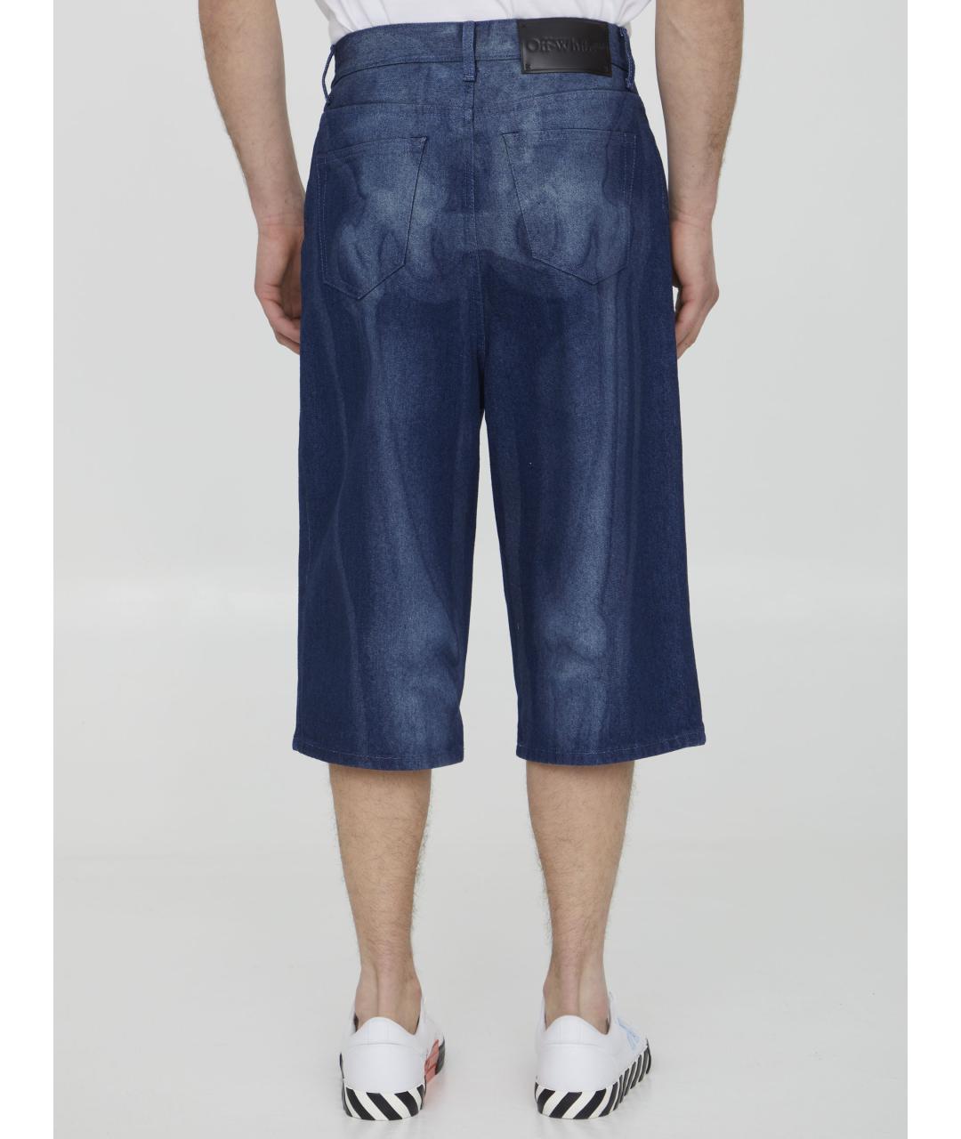 OFF-WHITE Синие хлопковые шорты, фото 5