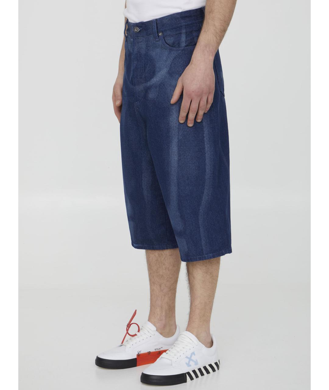 OFF-WHITE Синие хлопковые шорты, фото 3