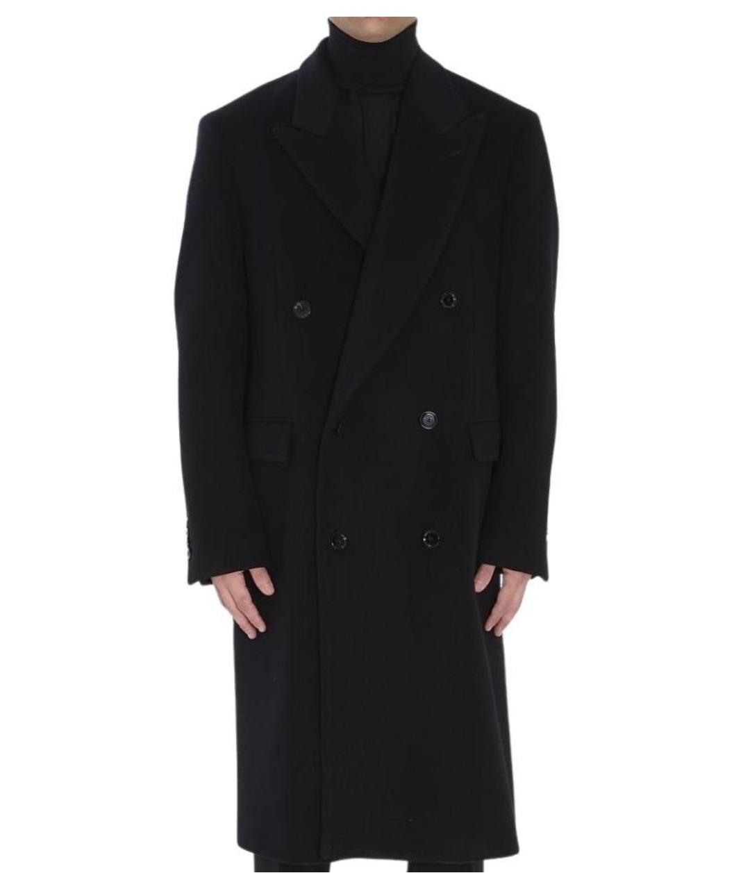 LARDINI Черное шерстяное пальто, фото 1