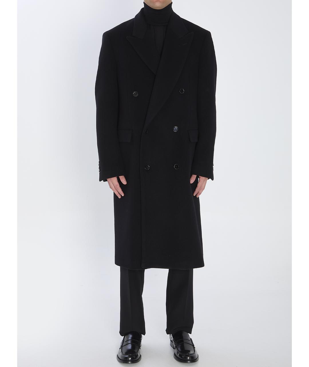 LARDINI Черное шерстяное пальто, фото 5