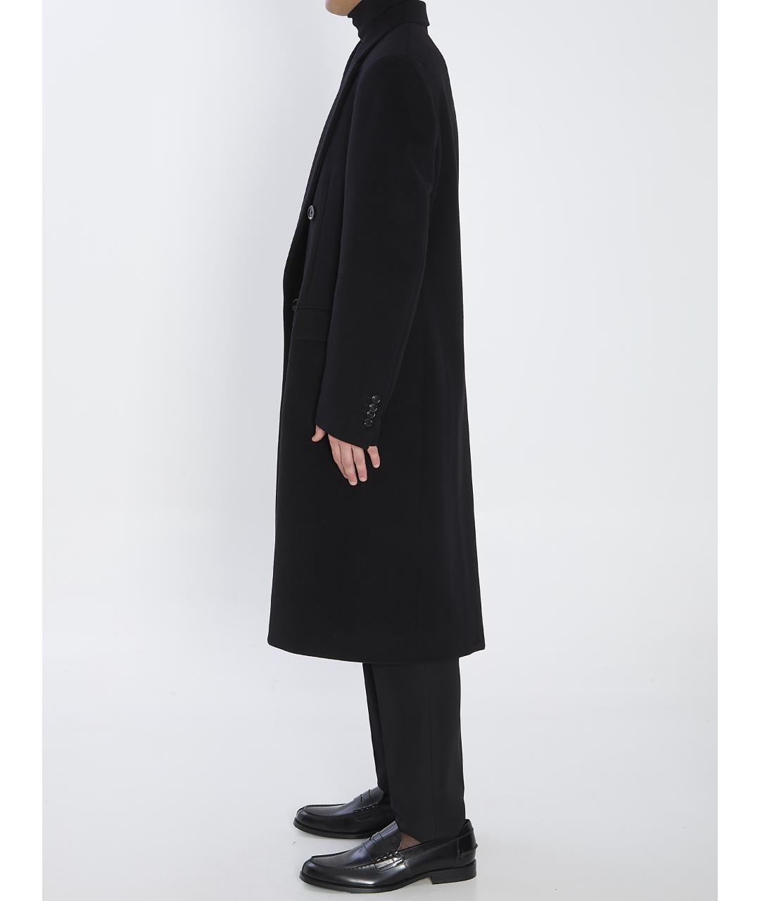 LARDINI Черное шерстяное пальто, фото 3