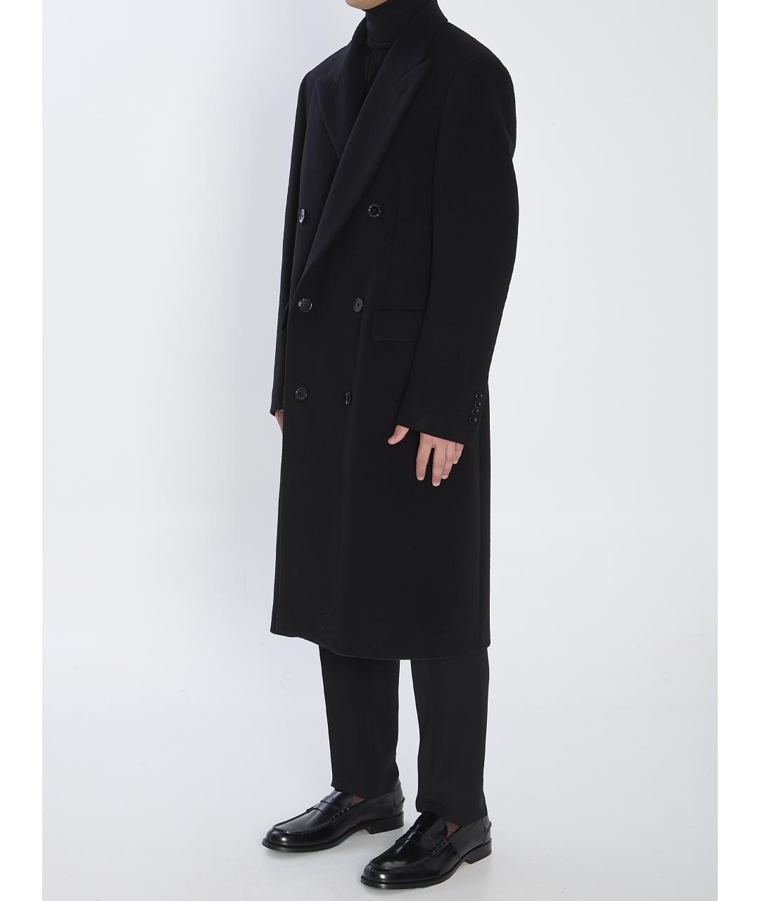 LARDINI Черное шерстяное пальто, фото 2