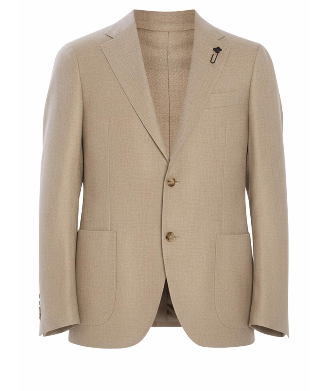 LARDINI Бежевый кашемировый пиджак, фото 1