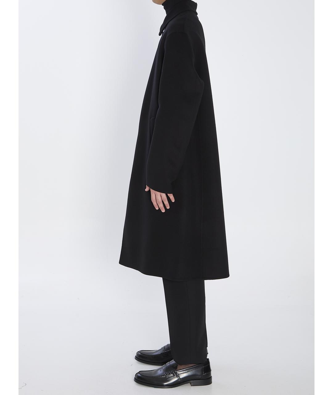 LARDINI Черное шерстяное пальто, фото 4