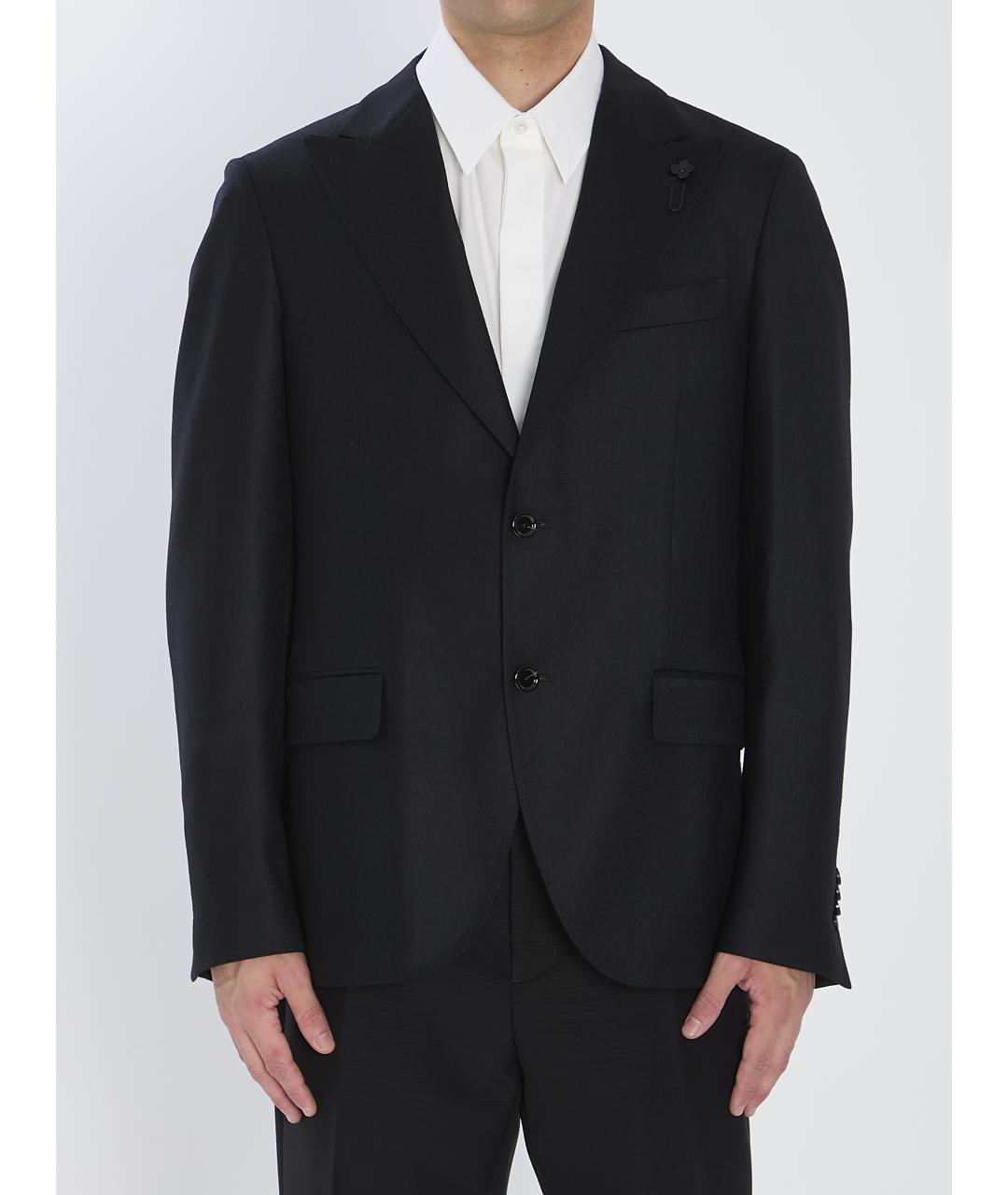 LARDINI Черный шерстяной пиджак, фото 5