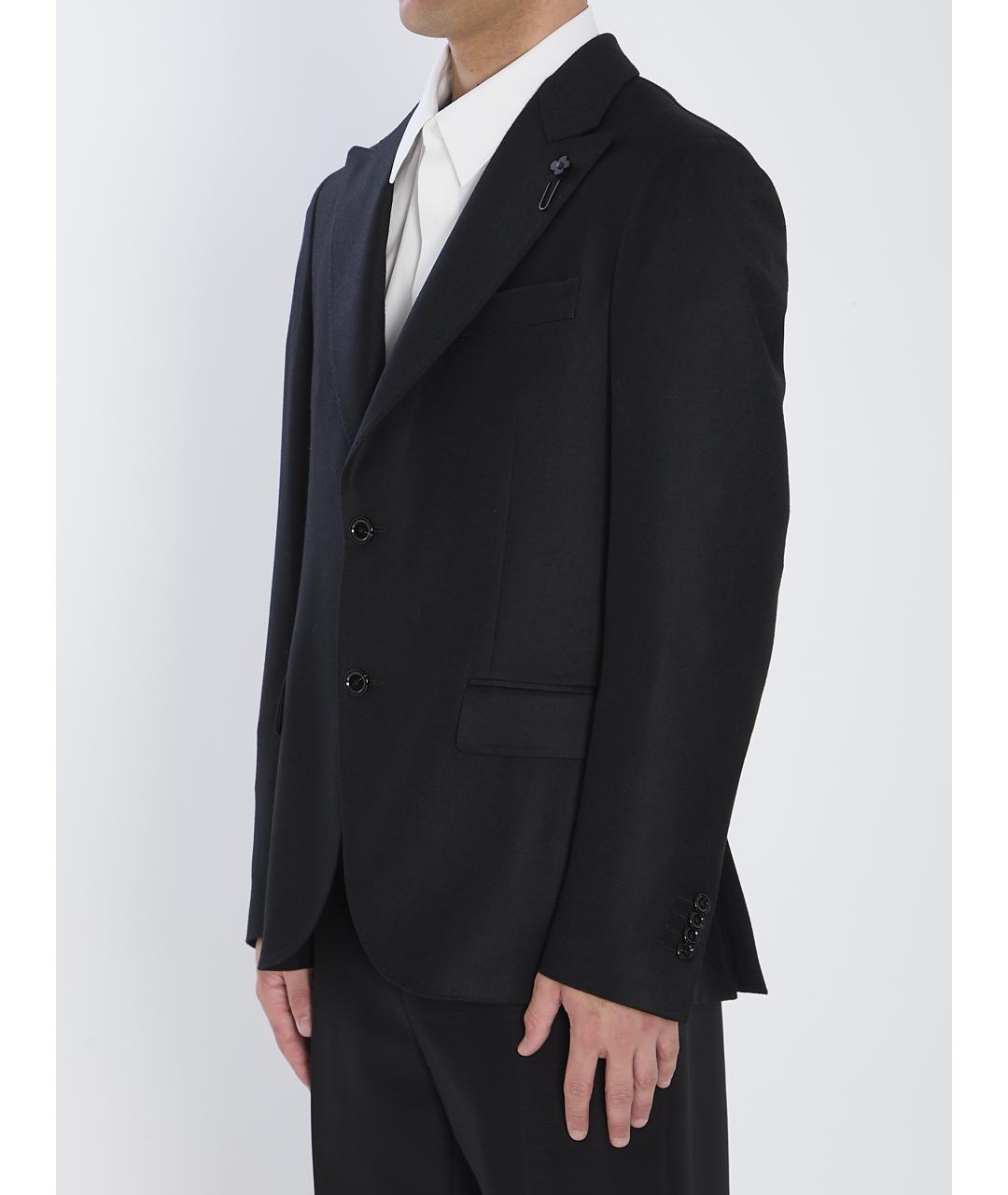 LARDINI Черный шерстяной пиджак, фото 2