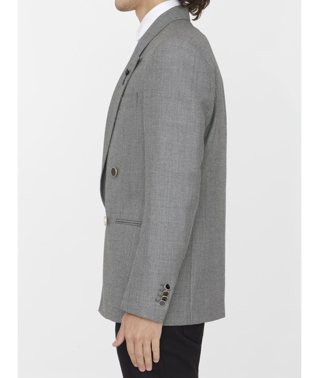 LARDINI Серый шерстяной пиджак, фото 3