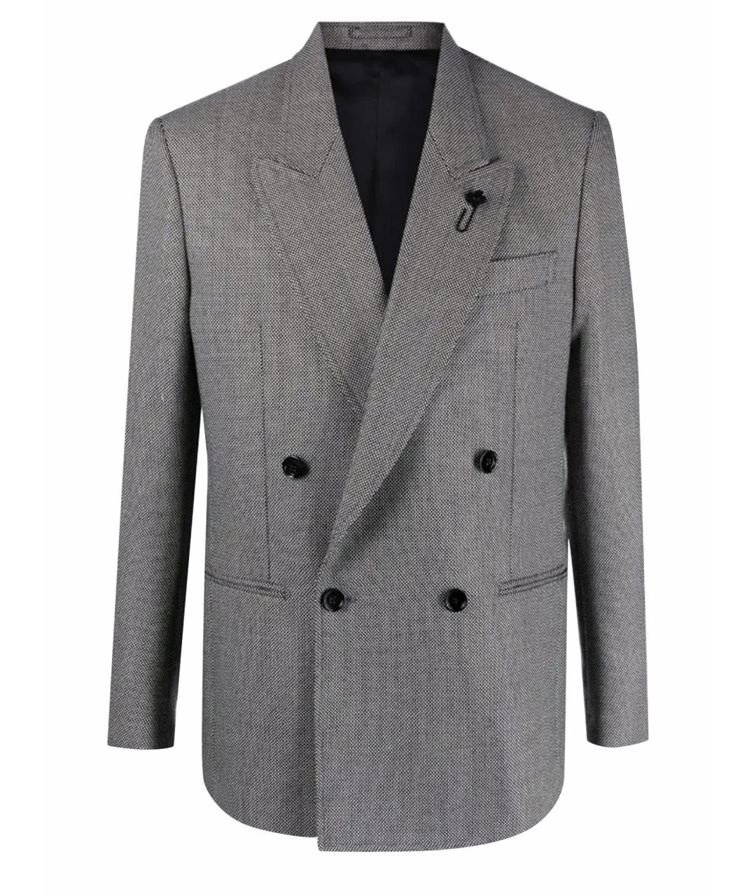 LARDINI Серый шерстяной пиджак, фото 1