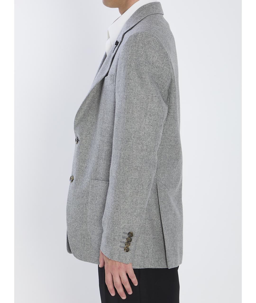 LARDINI Серый шерстяной пиджак, фото 4