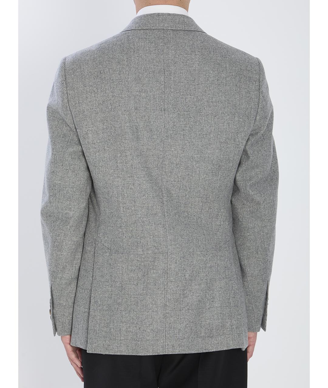 LARDINI Серый шерстяной пиджак, фото 5