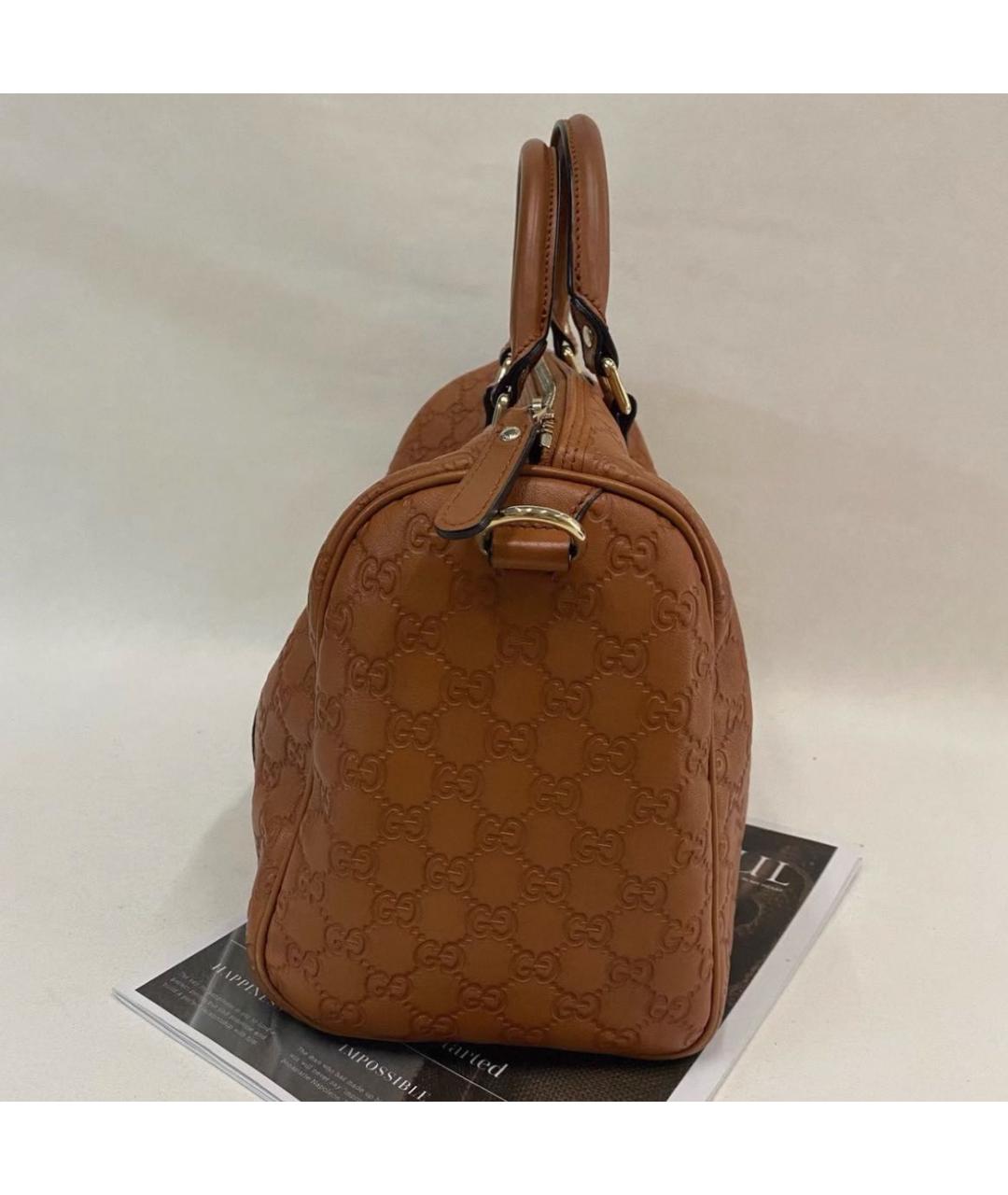 GUCCI Коричневая кожаная сумка с короткими ручками, фото 7