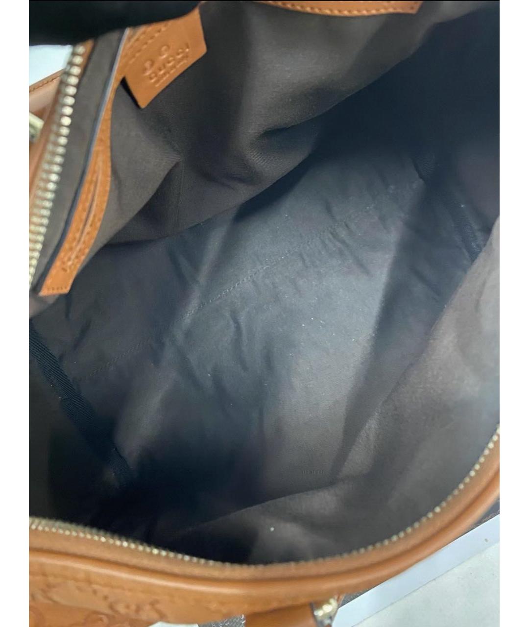 GUCCI Коричневая кожаная сумка с короткими ручками, фото 4