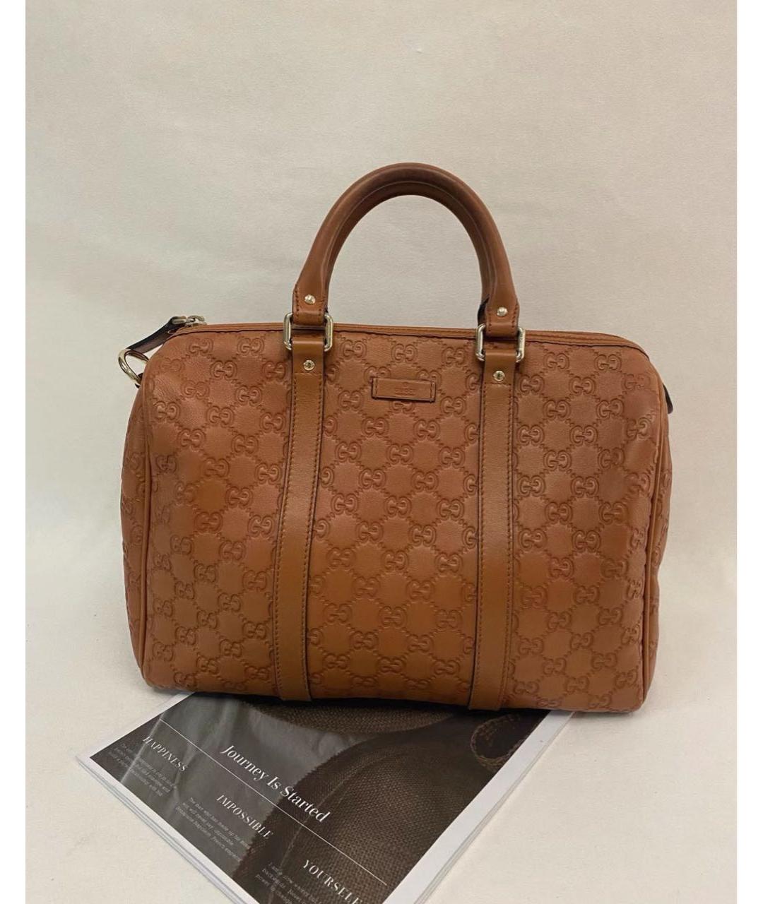 GUCCI Коричневая кожаная сумка с короткими ручками, фото 2