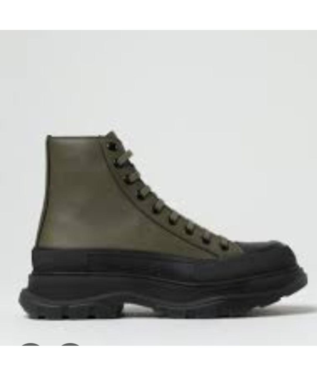 ALEXANDER MCQUEEN Хаки текстильные ботинки, фото 2