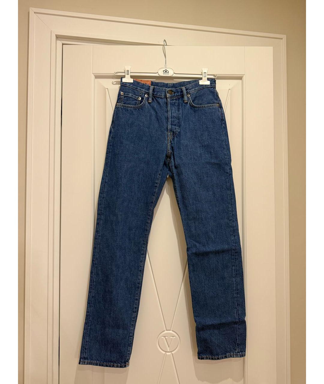 ACNE STUDIOS Синие хлопковые прямые джинсы, фото 5