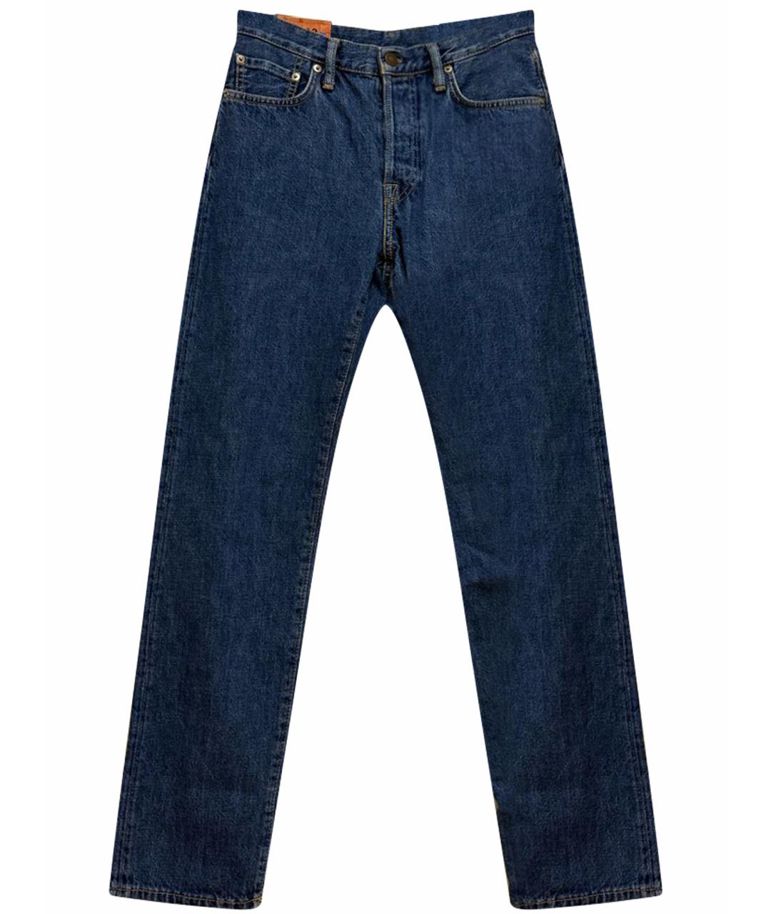 ACNE STUDIOS Синие хлопковые прямые джинсы, фото 1