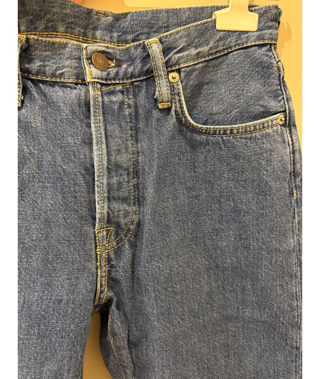 ACNE STUDIOS Синие хлопковые прямые джинсы, фото 4