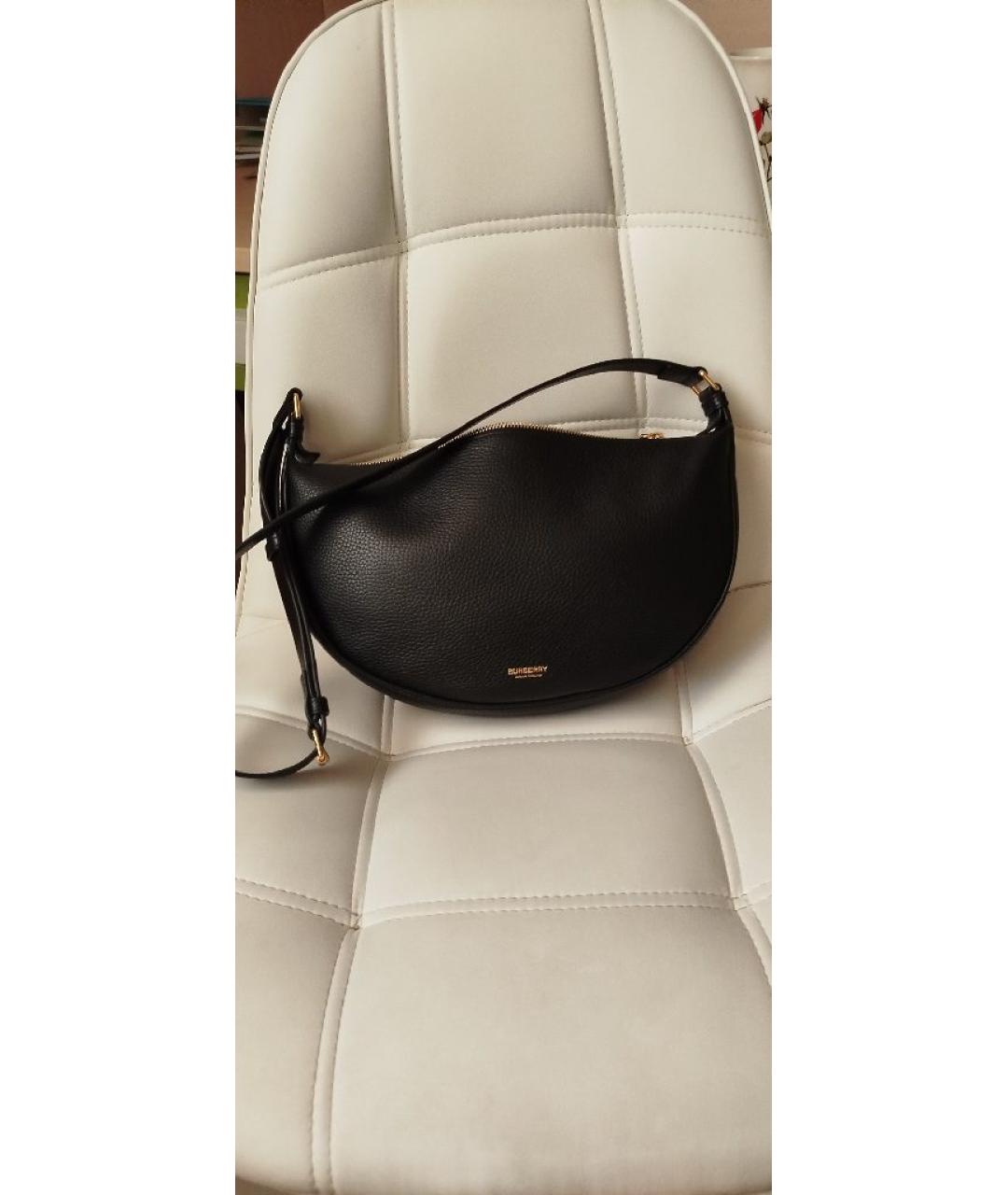 BURBERRY Черная кожаная сумка через плечо, фото 9