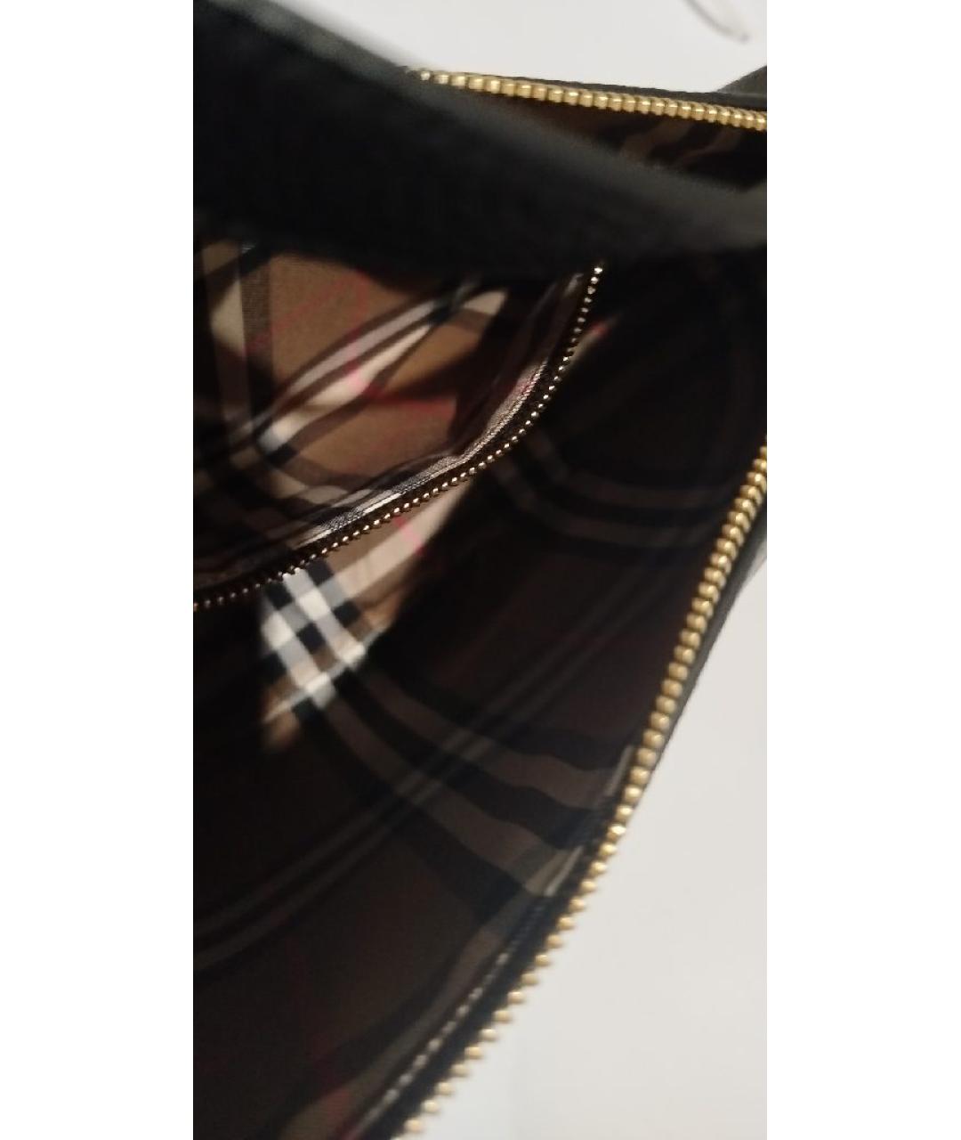 BURBERRY Черная кожаная сумка через плечо, фото 7