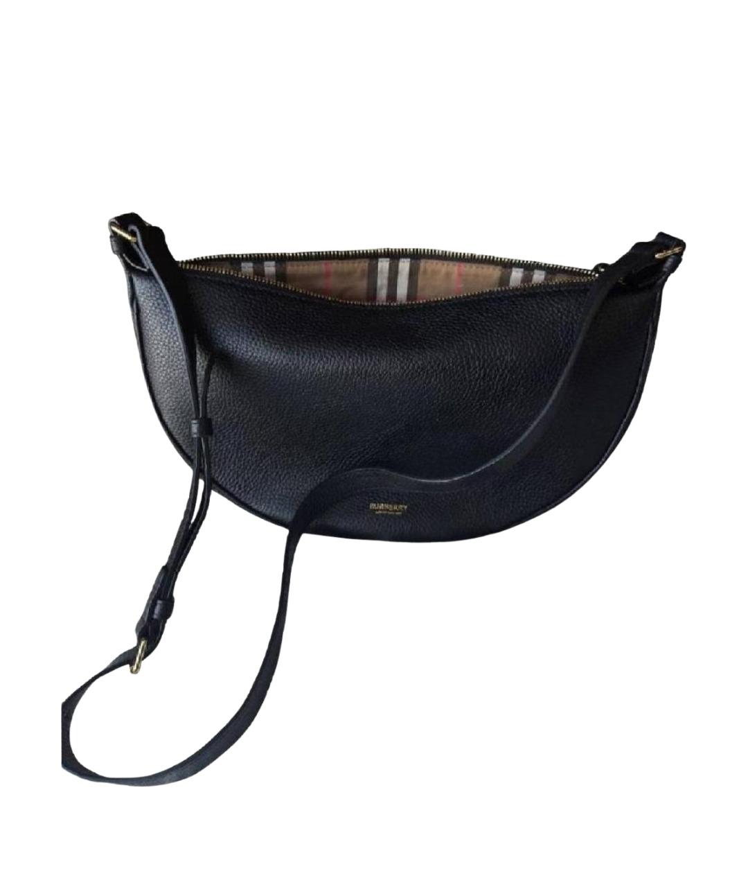 BURBERRY Черная кожаная сумка через плечо, фото 1