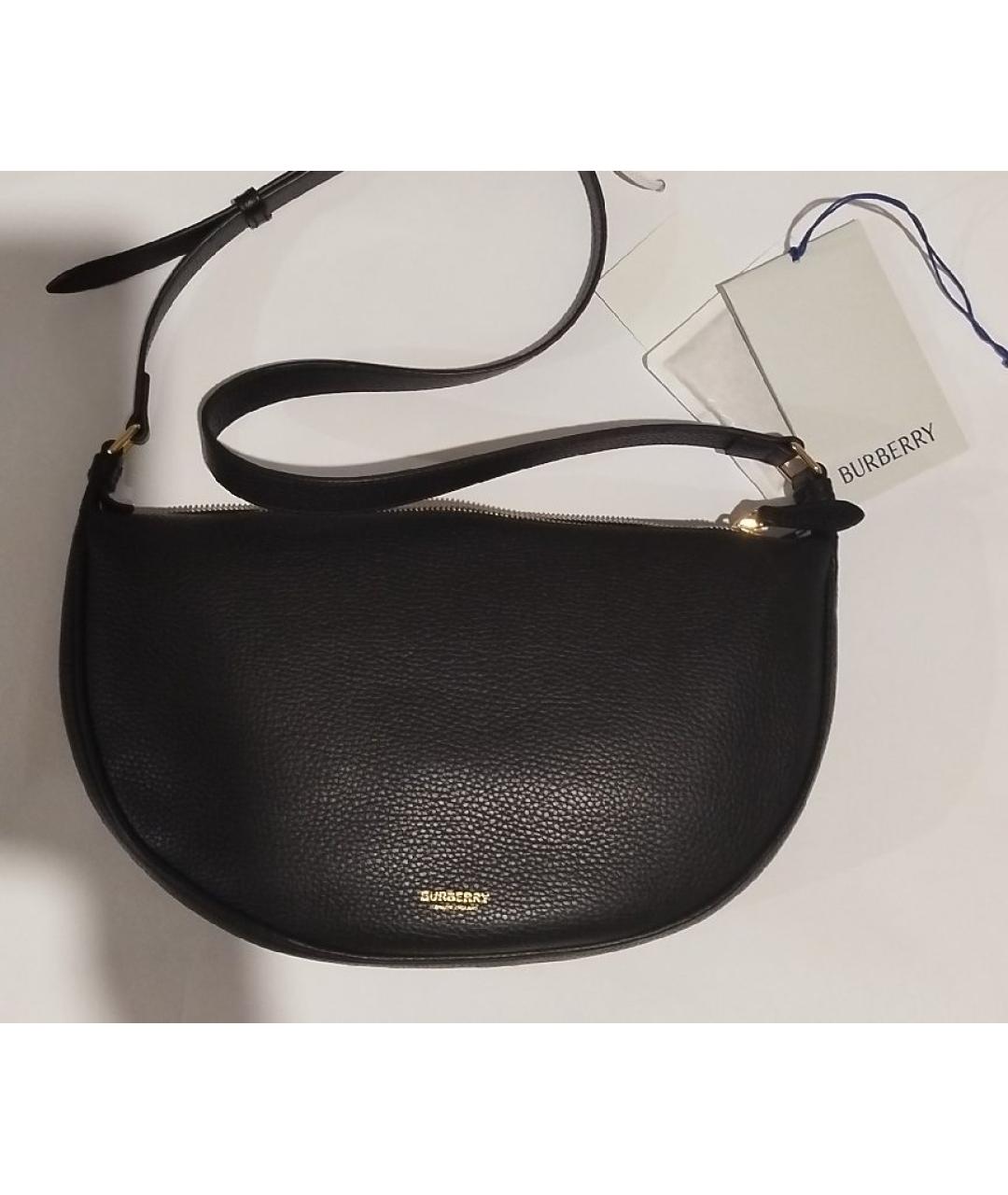 BURBERRY Черная кожаная сумка через плечо, фото 2