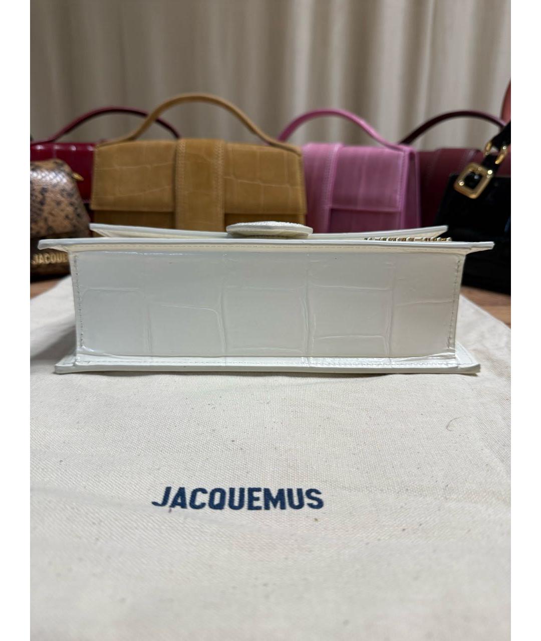 JACQUEMUS Белая кожаная сумка через плечо, фото 6