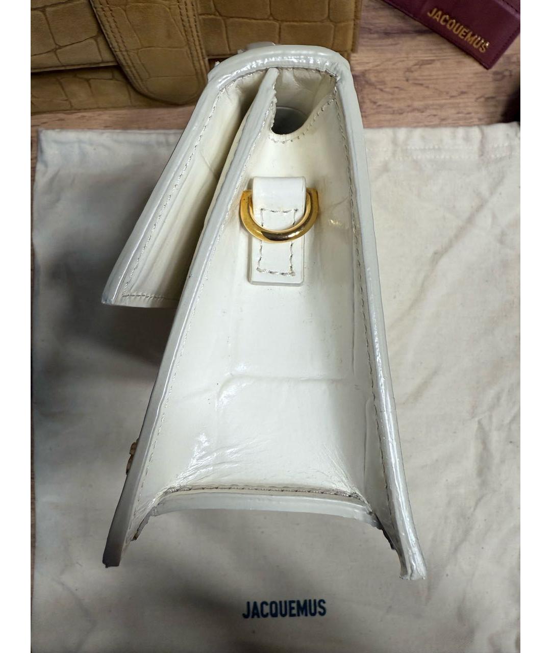JACQUEMUS Белая кожаная сумка через плечо, фото 7