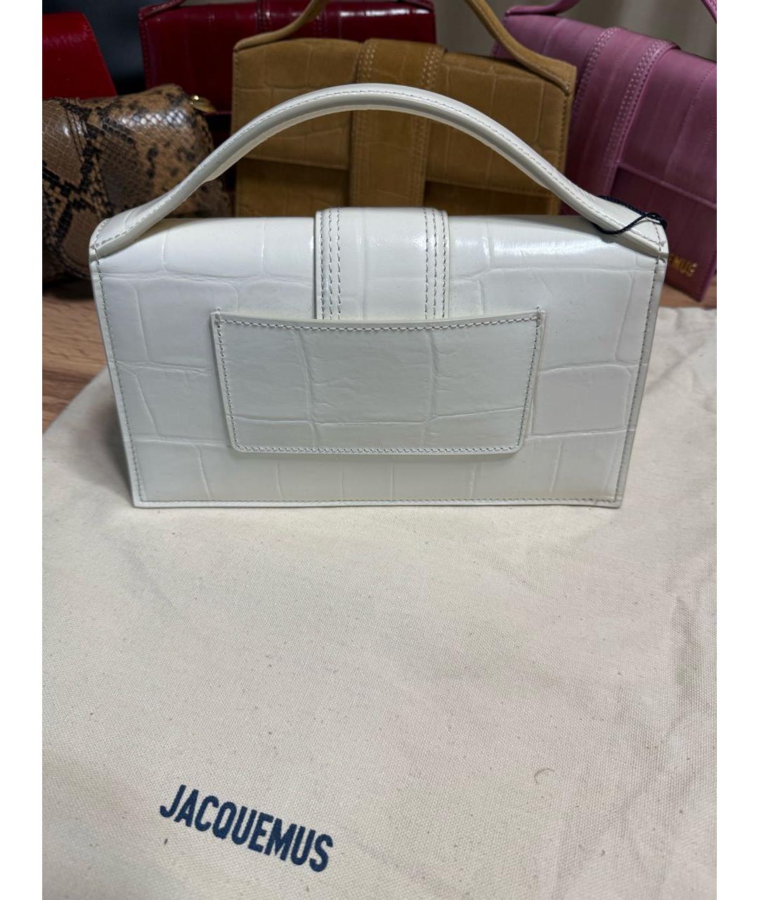 JACQUEMUS Белая кожаная сумка через плечо, фото 3