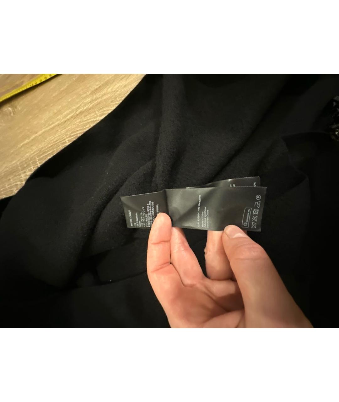 COS Черное шерстяное повседневное платье, фото 4